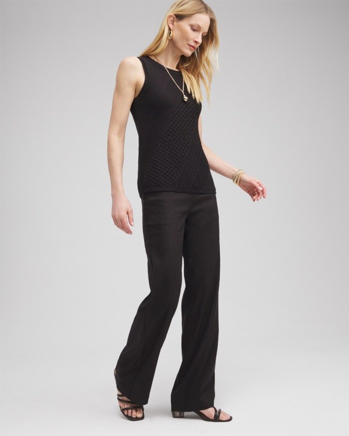 Women's Textured Knit Tank - Black