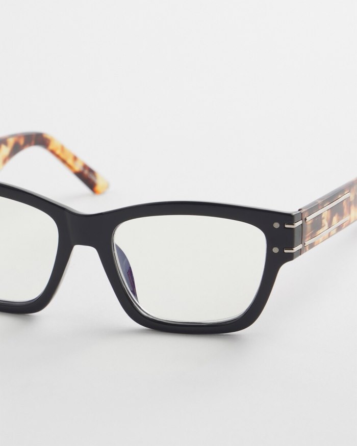 Women's Black & Faux Tort Readers - Tortoise