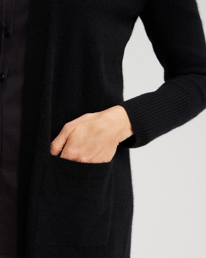 Women's Cashmere Duster Cardigan Sweater - Ecru