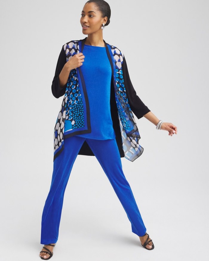 Women's Travelers Chiffon Mix Cardigan - Intense Azure