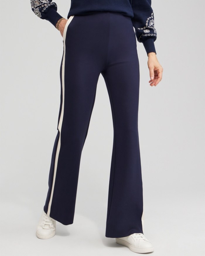 Women's Ponte Side Stripe Flare Pants - AIR/CARBON