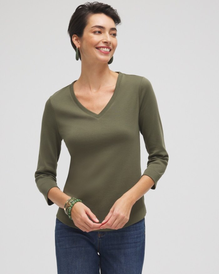 Women's Everyday 3/4 Sleeve Tee - Olive