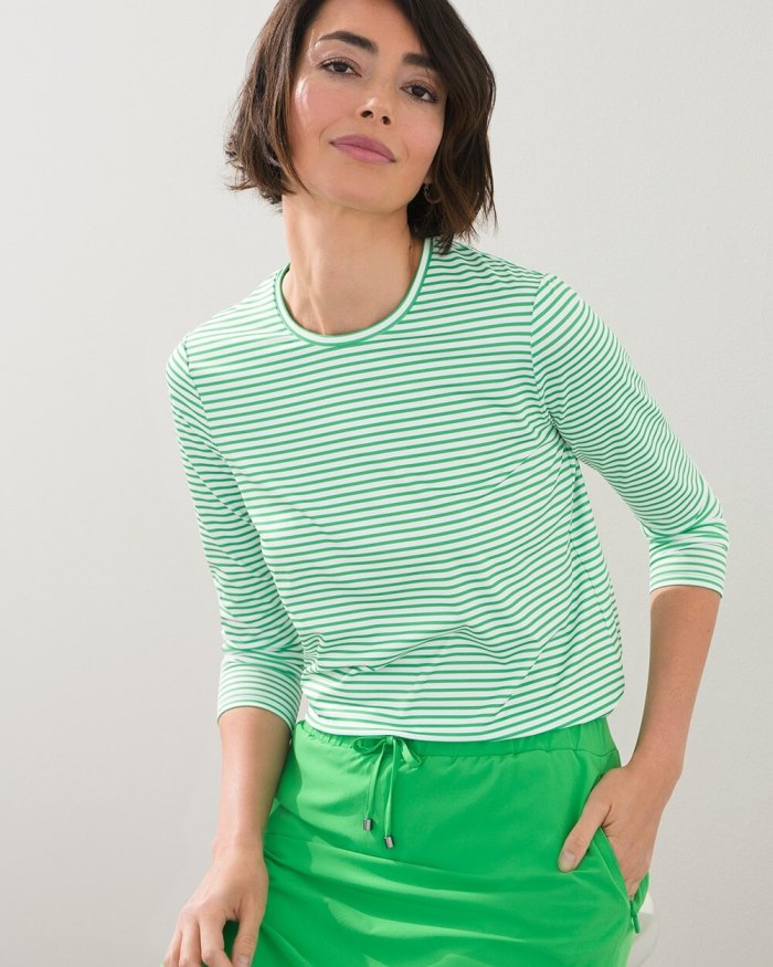 Women's Zenergy UPF Long Sleeve Top - Tropic Emerald/White - Click Image to Close