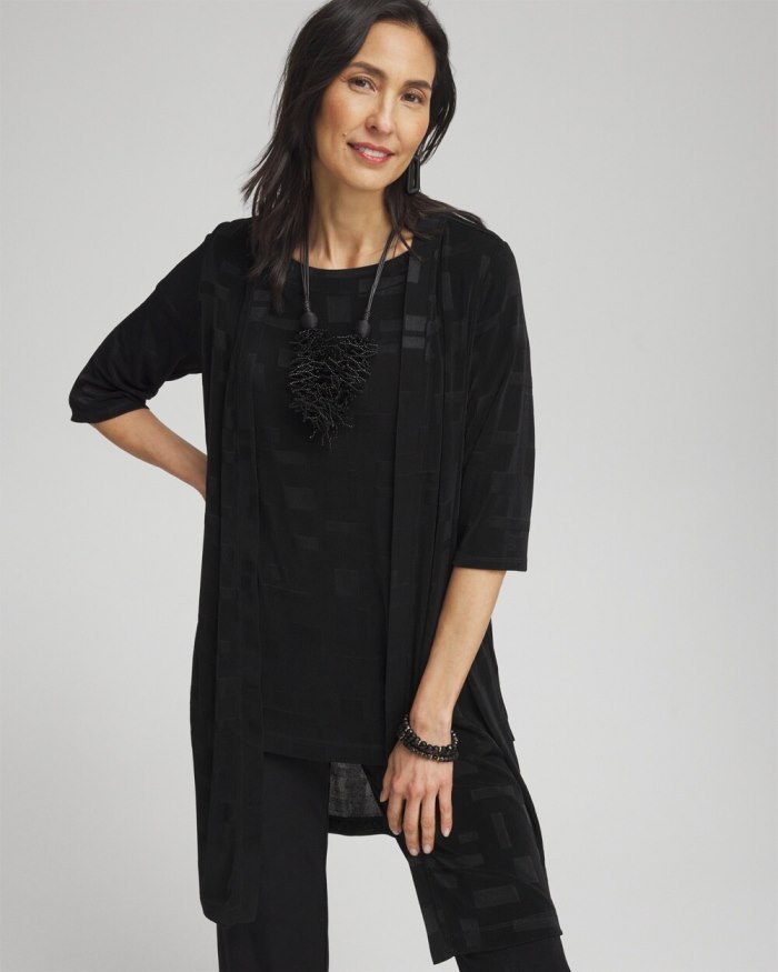 Women's Travelers Jacquard Cardigan - Travelers Black - Click Image to Close