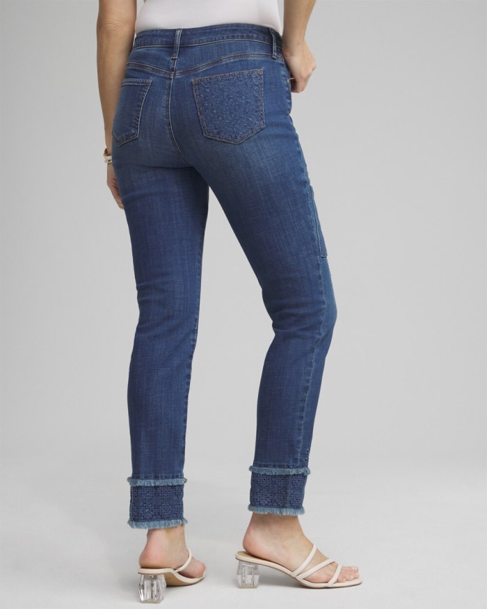 Women's Girlfriend Double Fray Ankle Jeans - Palomino Indigo