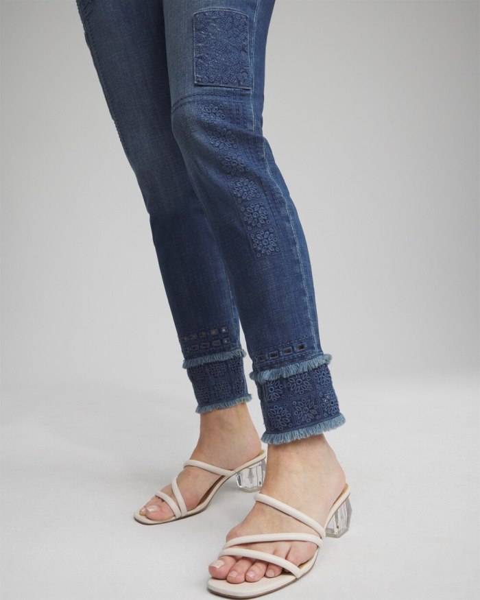 Women's Girlfriend Double Fray Ankle Jeans - Palomino Indigo