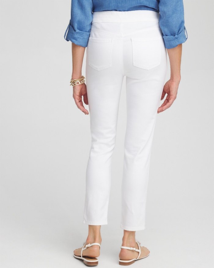 Women's No-Stain White Denim Ankle Jeggings - Alabaster