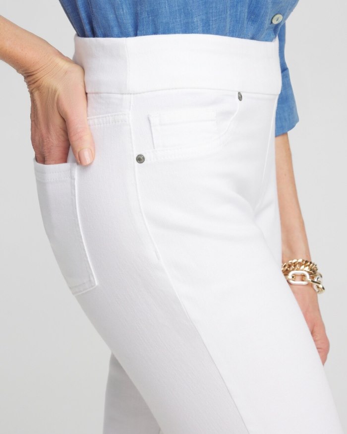 Women's No-Stain White Denim Ankle Jeggings - Alabaster