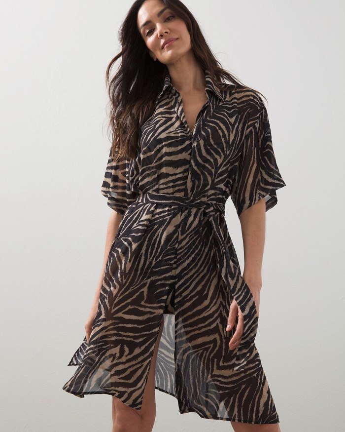 Women's Gottex Animal Print Coverup - Multi Brown - Click Image to Close