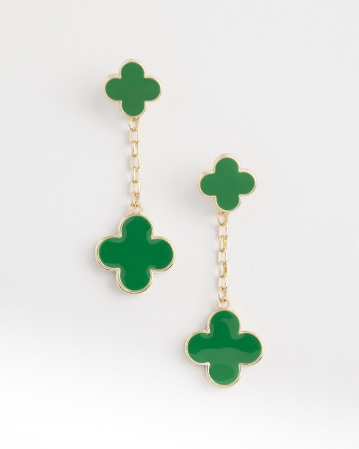 Women's Convertible Linear Earrings - Verdant Green