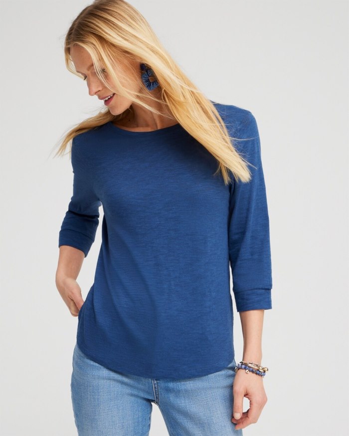 Women's 3/4 Sleeve Tee - Azores Blue