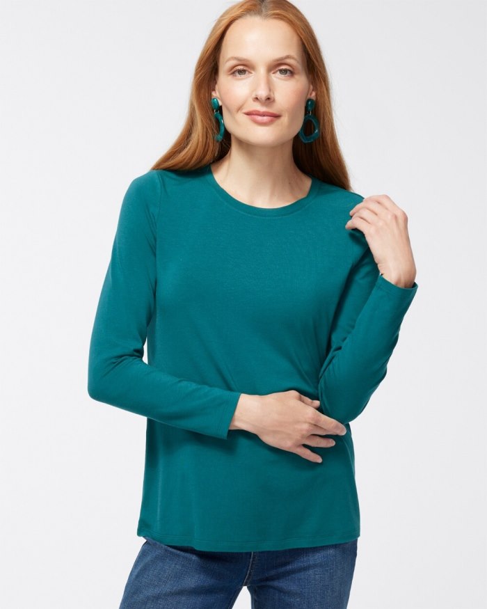 Women's Touch of Cool Layering Tee - Peacock Teal