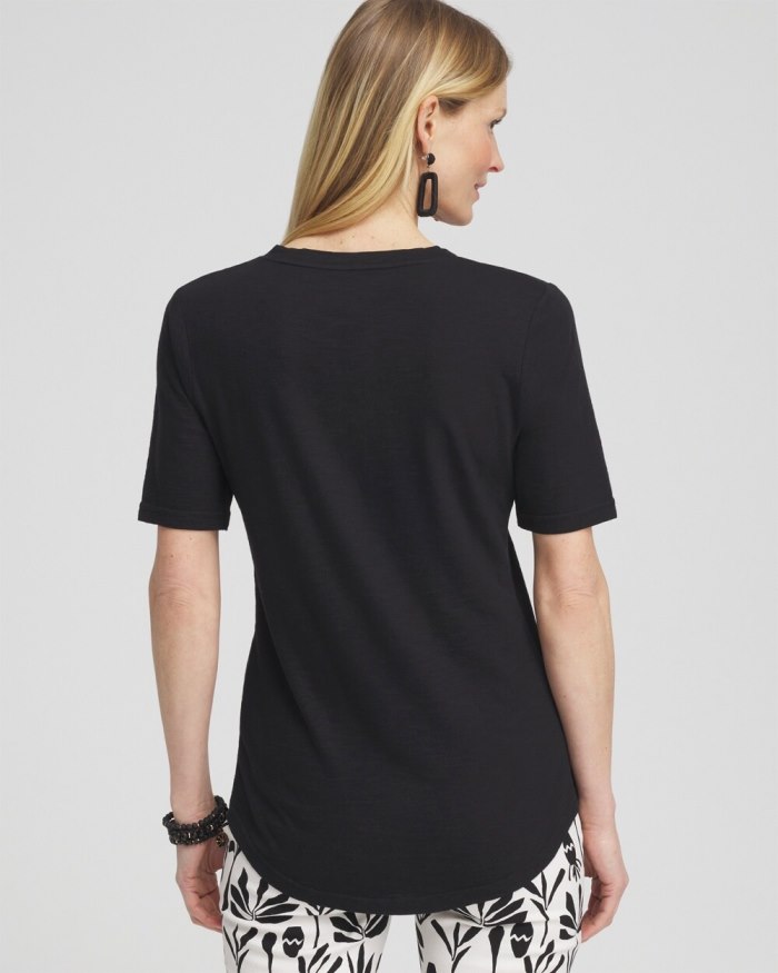 Women's Notch Neck Tee - Black