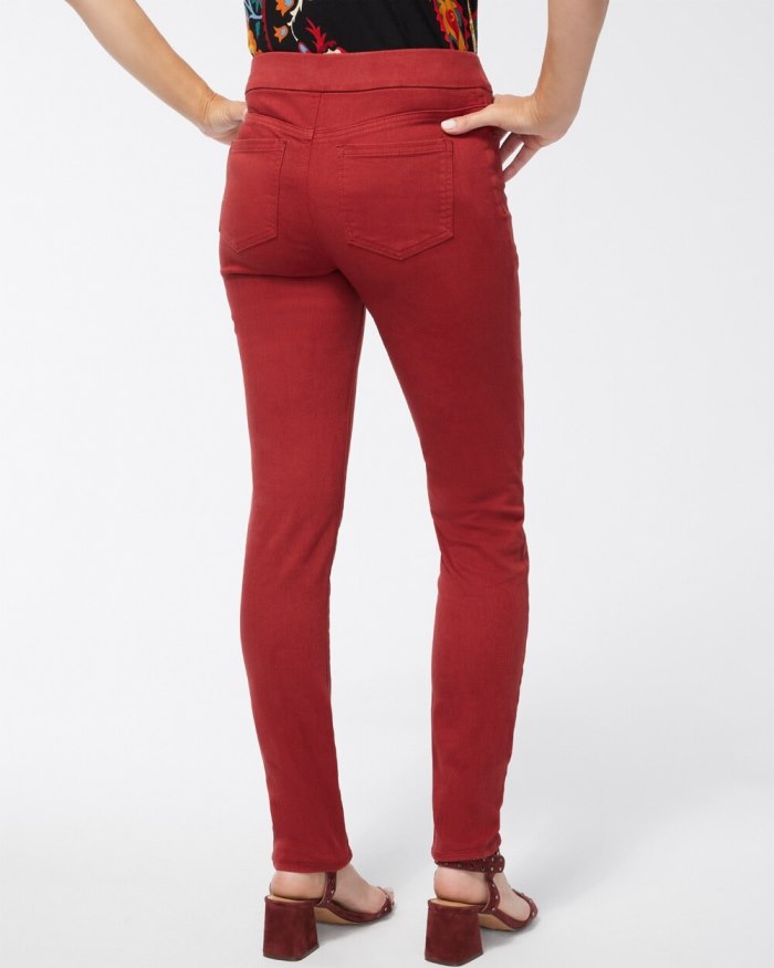 Women's Denim Pull-On Jeggings - Deep Chianti