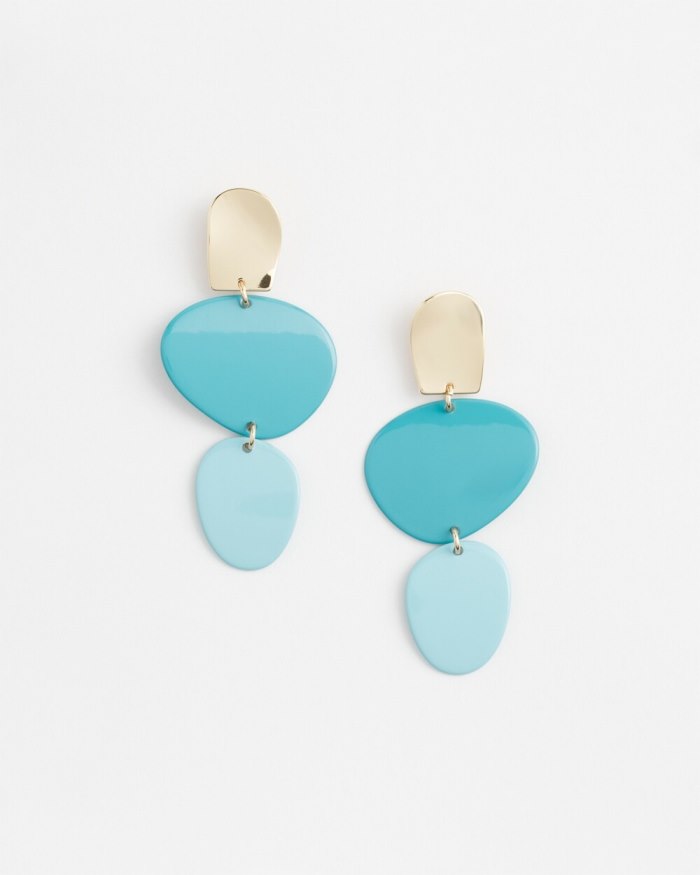 Women's No Droop Blue Linear Earrings - Grand Air