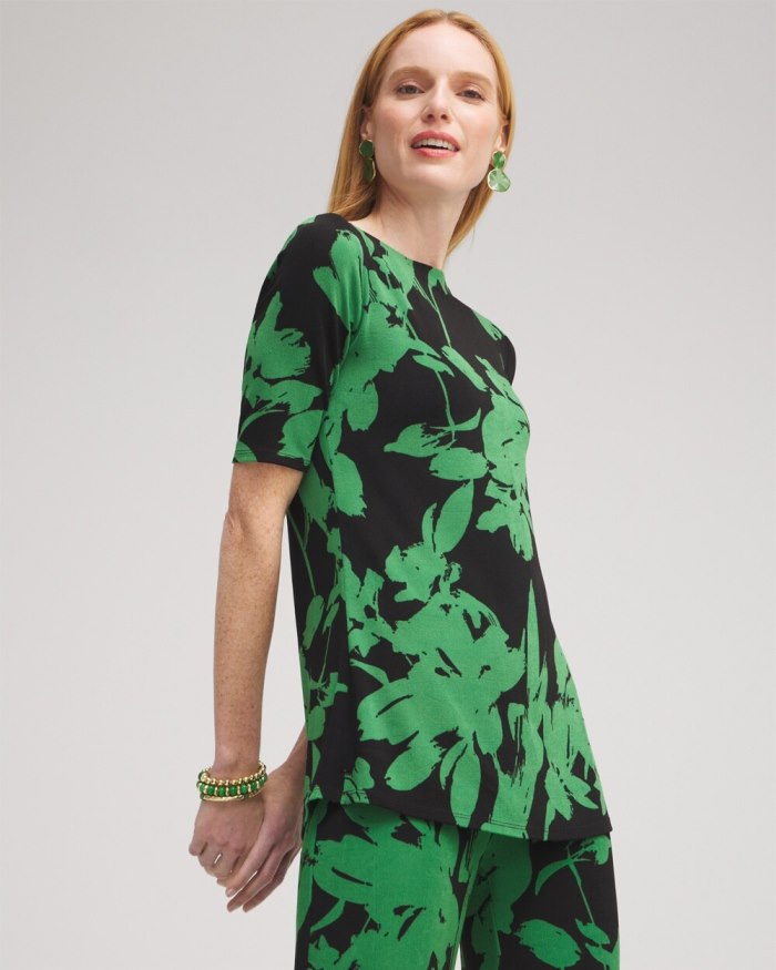 Women's Travelers Floral Tunic - Verdant Green