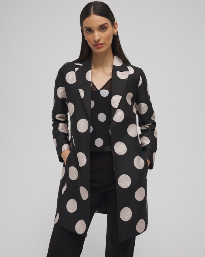 Women's Polka Dot Jacquard Topper - Black