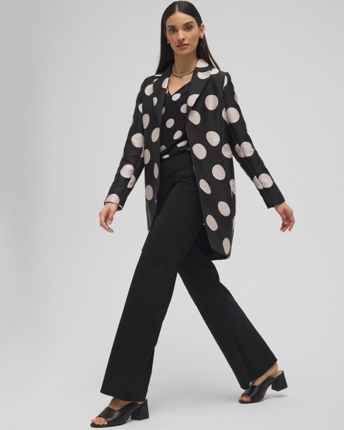 Women's Polka Dot Jacquard Topper - Black