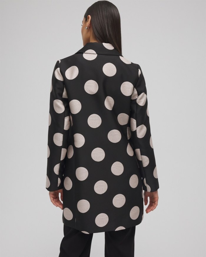 Women's Polka Dot Jacquard Topper - Black