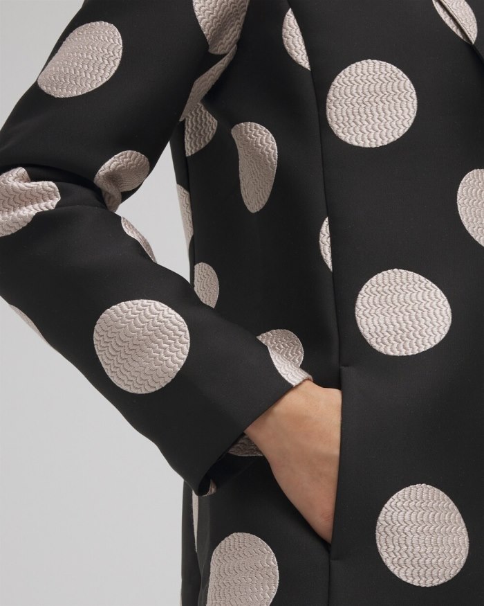 Women's Polka Dot Jacquard Topper - Black