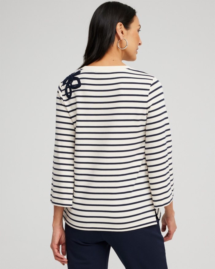 Women's Zenergy Soutache Stripe Pullover - Classic Navy