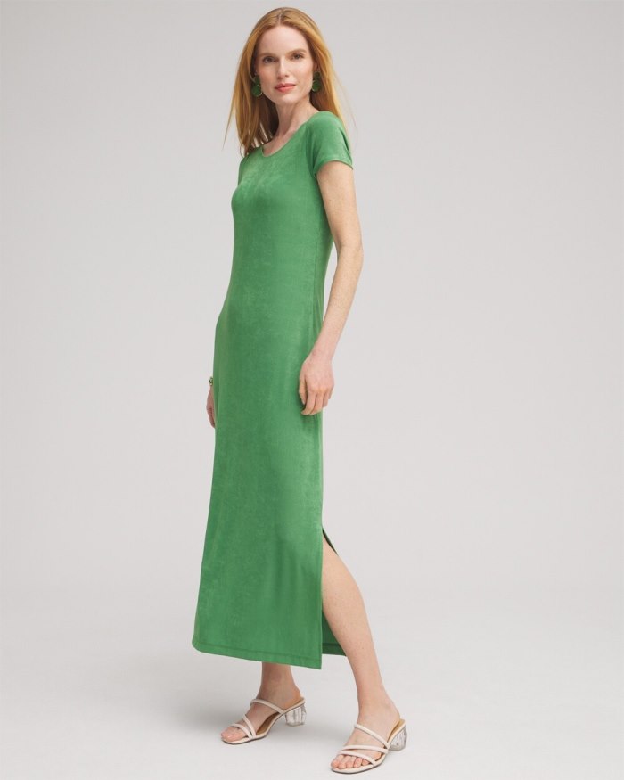 Women's Travelers Classic Short Sleeve Maxi Dress - Verdant Green