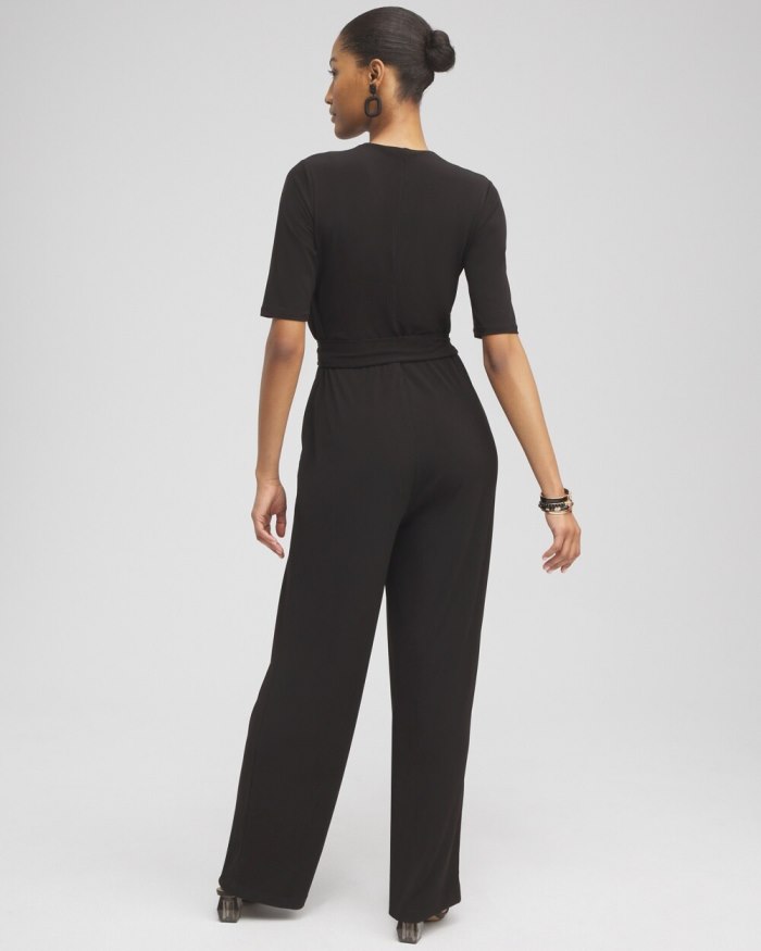 Women's Elbow Sleeve Jumpsuit - Black