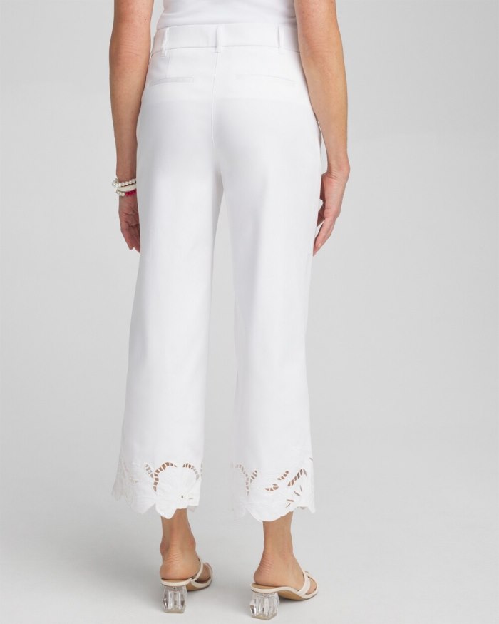 Women's Cotton Sateen Cut Work Crops - Alabaster