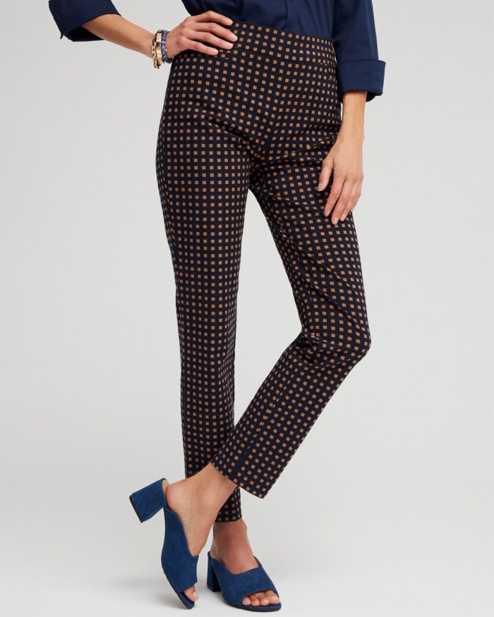 Women's Brigitte Square Dot Ankle Pants - Classic Navy/Briar Brown