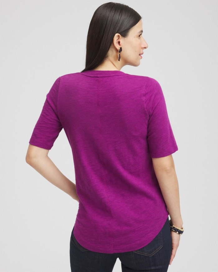 Women's Elbow Sleeve A-line Tee - Alabaster