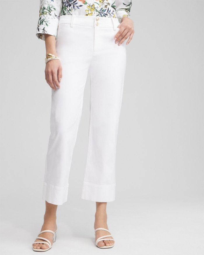 Women's Trapunto Wide Leg Cropped Pants - Alabaster