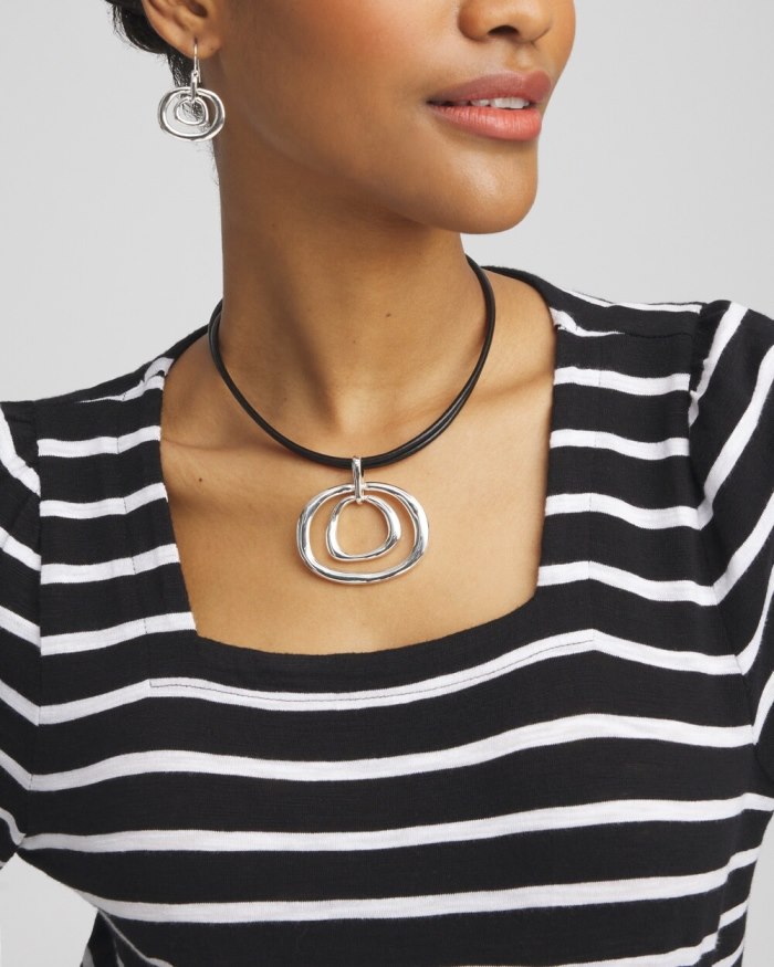 Women's Eccentric Necklace - Silver