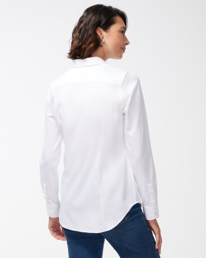 Women's No-Iron Fitted Stretch Shirt - Blooming Dahlia