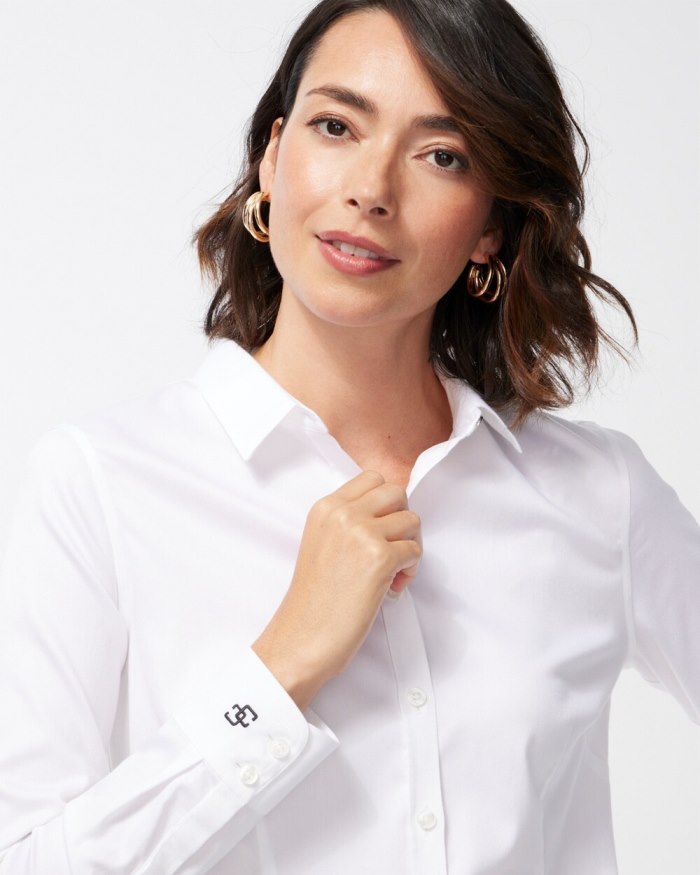 Women's No-Iron Fitted Stretch Shirt - Blooming Dahlia