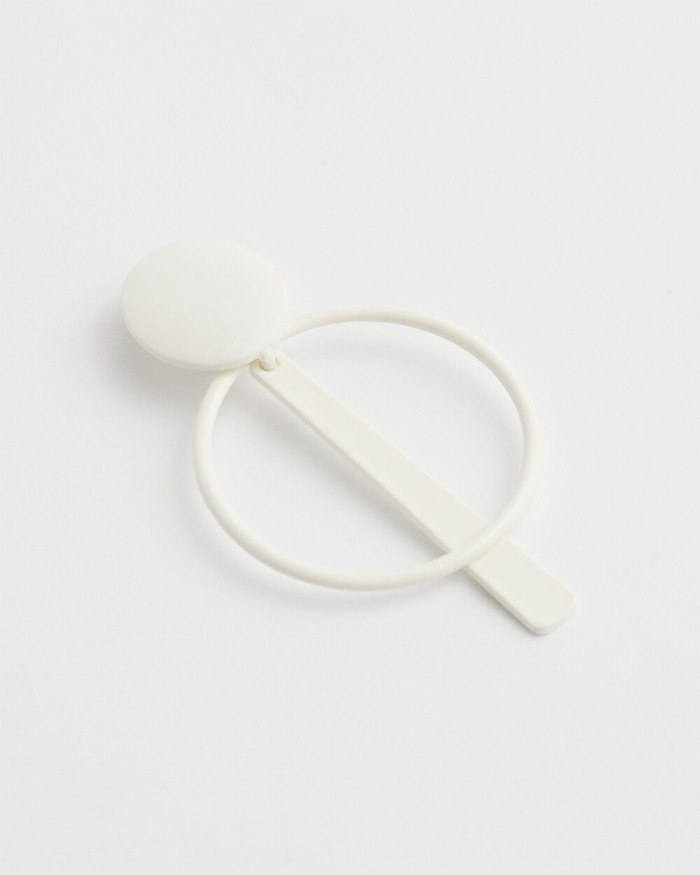 Women's White Clip-on Drop Hoops - White