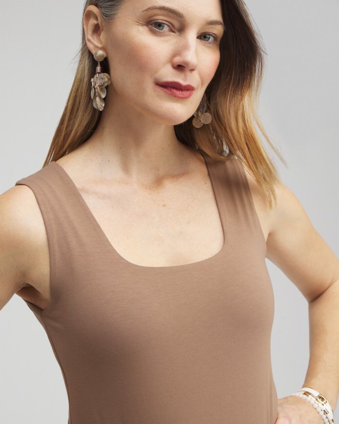 Women's Contour Cotton Square Neck Tank - Smokey Taupe