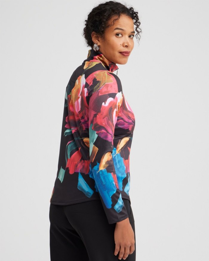 Women's Zenergy UPF Floral Long Sleeve Top - Black