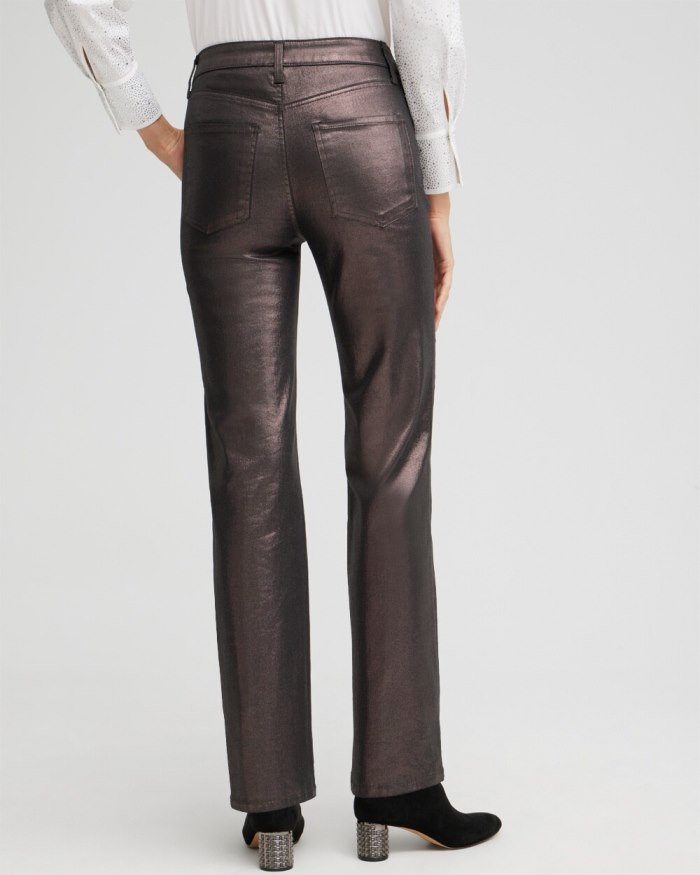 Women's High Rise Coated Straight Jeans - Gunmetal