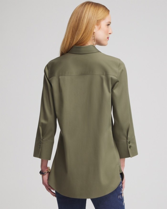 Women's No Iron Stretch 3/4 Sleeve Tunic - Olive