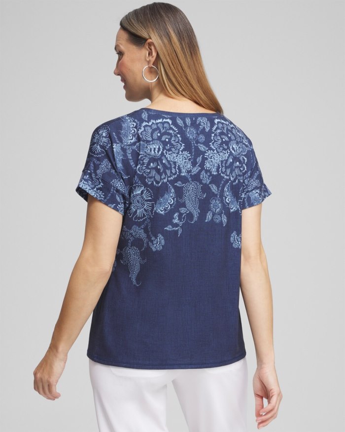 Women's Zenergy Floral Drop Shoulder Tee - Classic Navy