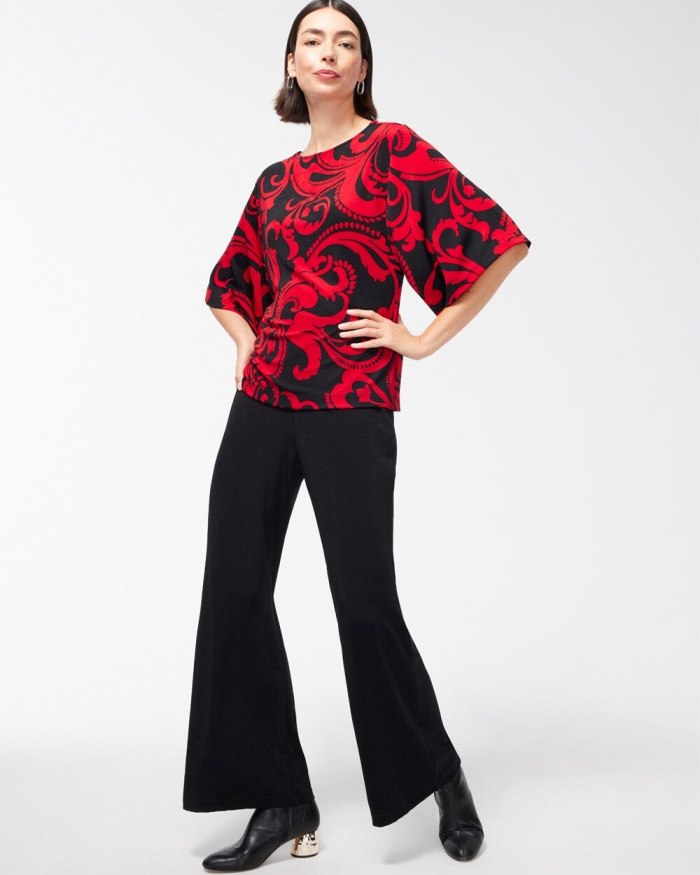 Women's Travelers Kimono Sleeve Top - Red Allure