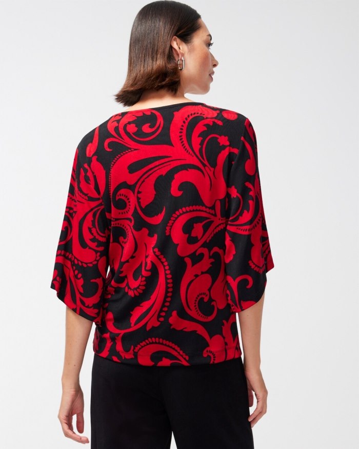 Women's Travelers Kimono Sleeve Top - Red Allure