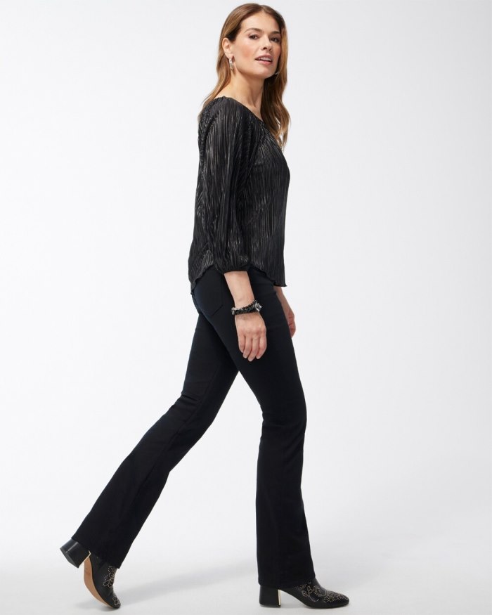 Women's Black Pull-on Bootcut Jeggings - Black