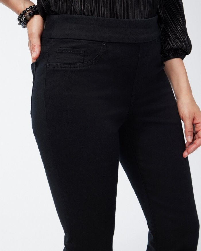 Women's Black Pull-on Bootcut Jeggings - Black