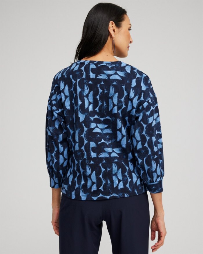 Women's Zenergy Half Moon Print Pullover - Classic Navy