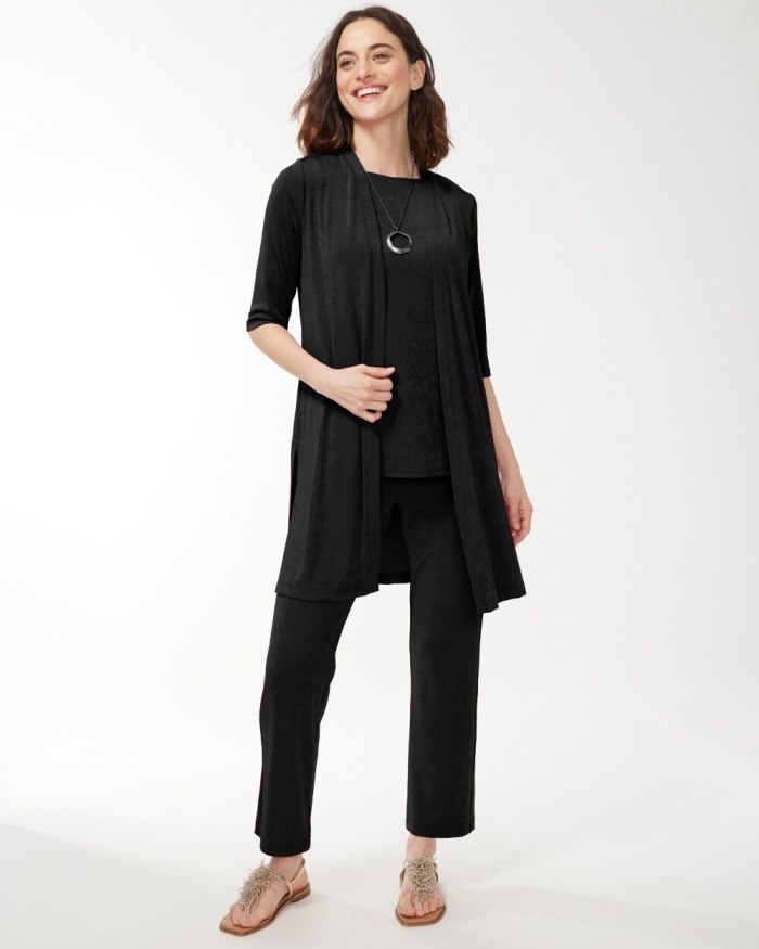 Women's Travelers Side Slit Cardigan - Travelers Black