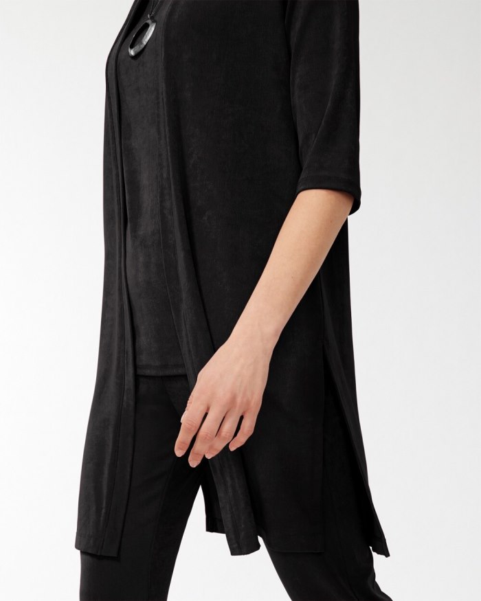 Women's Travelers Side Slit Cardigan - Travelers Black