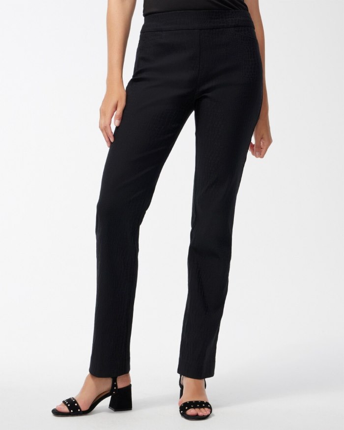 Women's Brigitte Reptile Jacquard Pants - Black