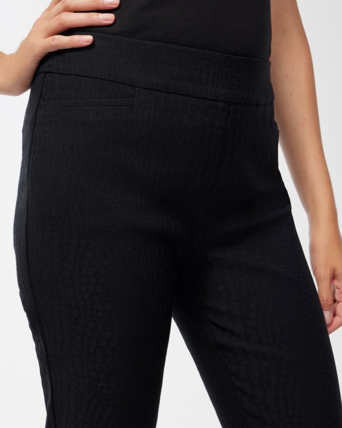 Women's Brigitte Reptile Jacquard Pants - Black