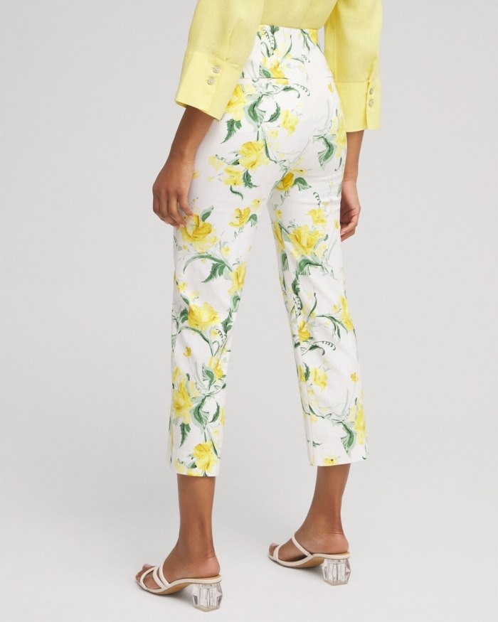 Women's Juliet Floral Straight Cropped Pants - Alabaster